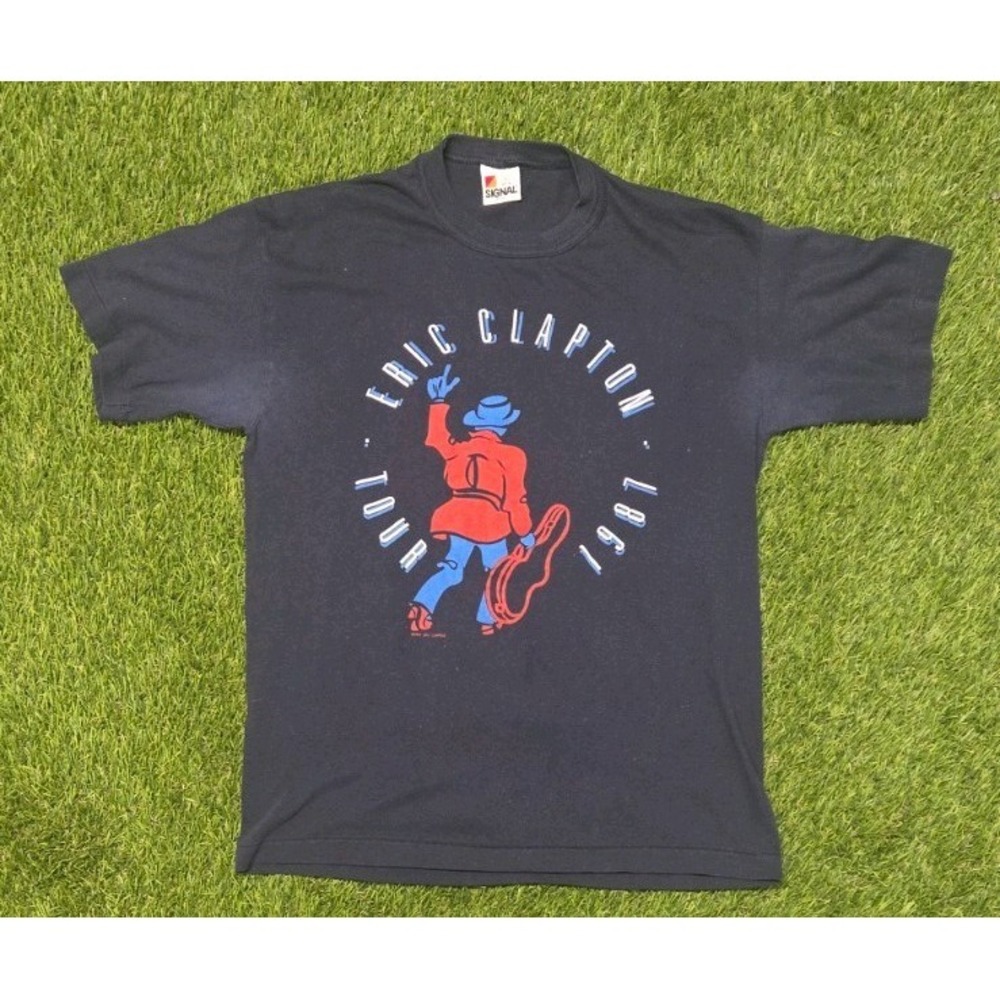 Vintage 1987 Eric Clapton Tour Shirt Signal Tag Single Stitch 50/50 Large 80s